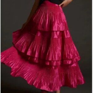 Anthropologie x Mare Mare Tiered Pintucked Maxi Skirt